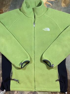 The North Face womens Lime Green Full-Zip Fleece Jacket